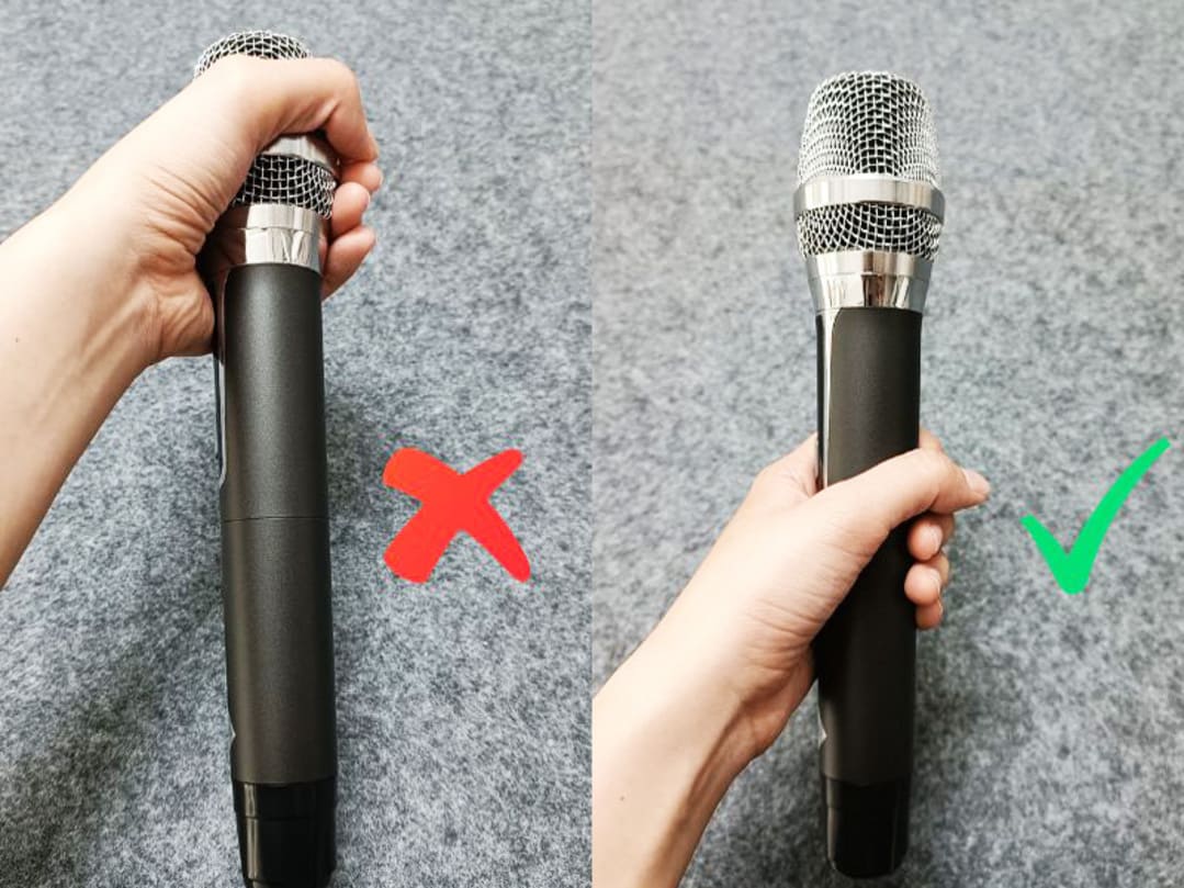 Cầm micro sai cách